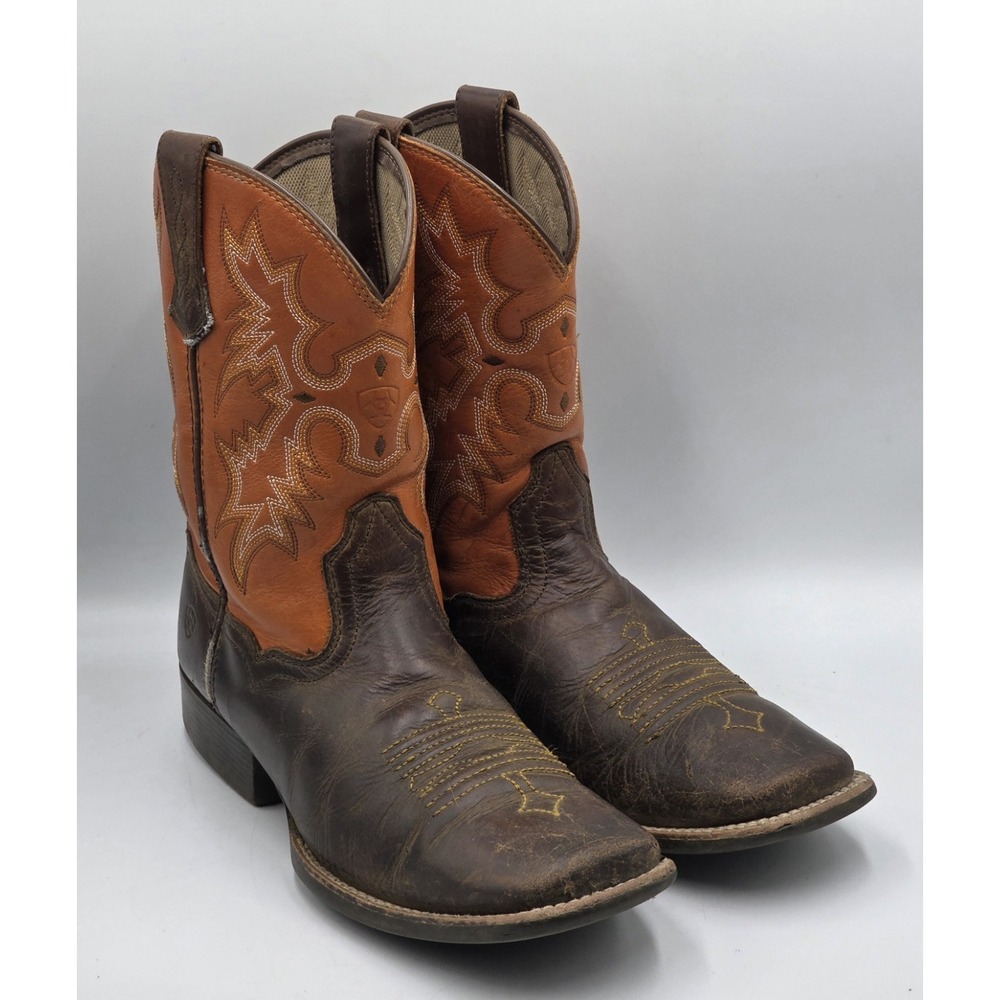 Ariat Youth Tombstone Western Boots Leather Powder Brown 5.5Y 37.5 10016227